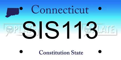 SIS113 Connecticut License Plate