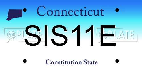 SIS11E Connecticut License Plate