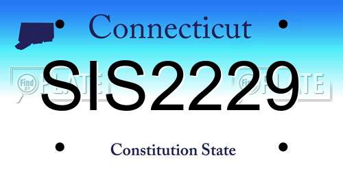 SIS2229 Connecticut License Plate