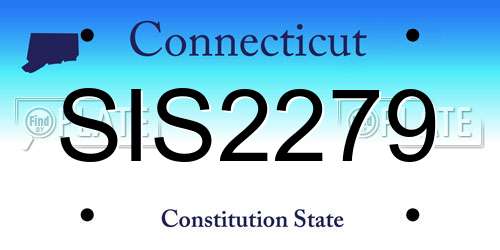 SIS2279 Connecticut License Plate