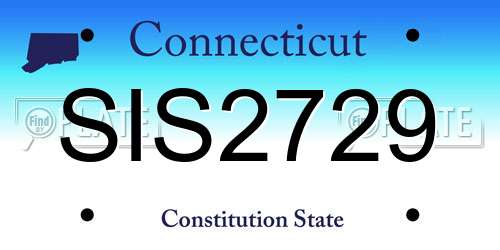 SIS2729 Connecticut License Plate