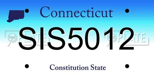 SIS5012 Connecticut License Plate