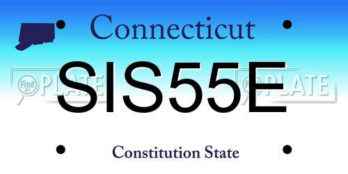 SIS55E Connecticut License Plate
