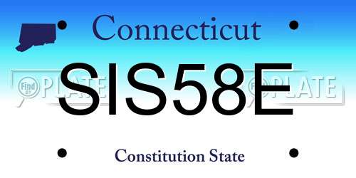 SIS58E Connecticut License Plate
