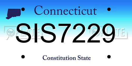 SIS7229 Connecticut License Plate