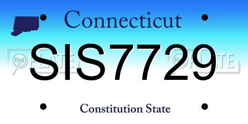 SIS7729 Connecticut License Plate