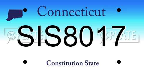 SIS8017 Connecticut License Plate