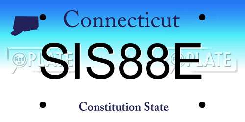 SIS88E Connecticut License Plate