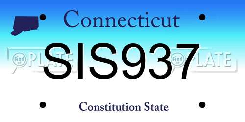 SIS937 Connecticut License Plate