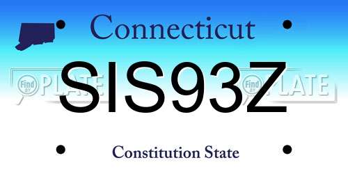 SIS93Z Connecticut License Plate
