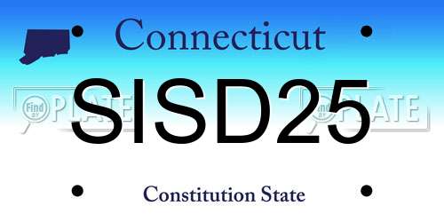 SISD25 Connecticut License Plate