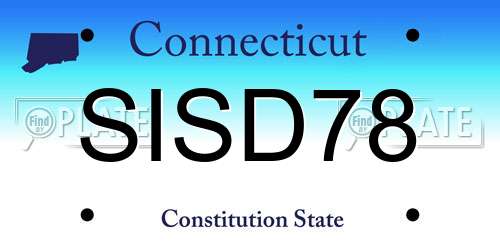 SISD78 Connecticut License Plate