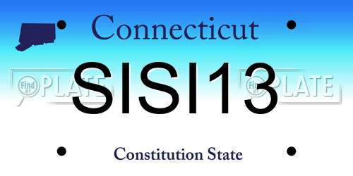 SISI13 Connecticut License Plate