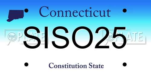 SISO25 Connecticut License Plate