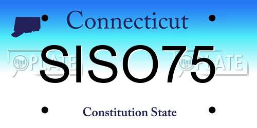 SISO75 Connecticut License Plate