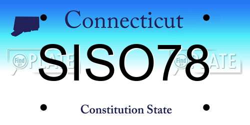 SISO78 Connecticut License Plate