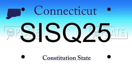 SISQ25 Connecticut License Plate