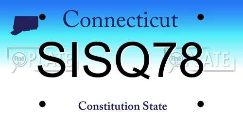 SISQ78 Connecticut License Plate