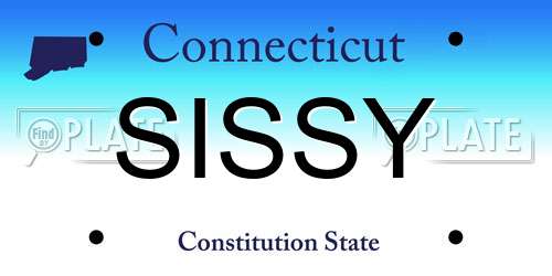 SISSY Connecticut License Plate