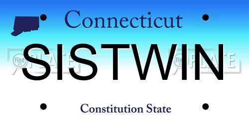 SISTWIN Connecticut License Plate