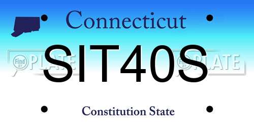 SIT40S Connecticut License Plate