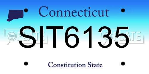 SIT6135 Connecticut License Plate