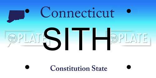 SITH Connecticut License Plate