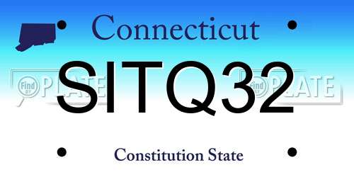 SITQ32 Connecticut License Plate