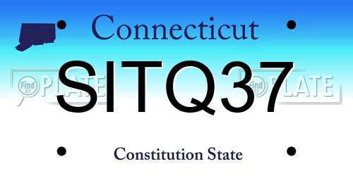 SITQ37 Connecticut License Plate
