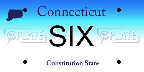 SIX Connecticut License Plate