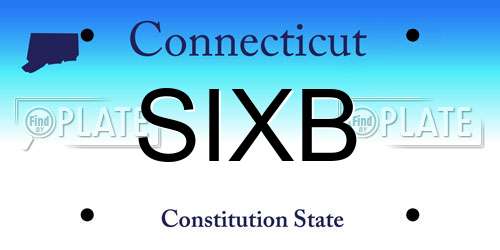 SIXB Connecticut License Plate