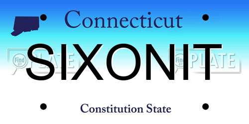 SIXONIT Connecticut License Plate
