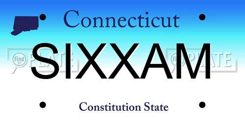 SIXXAM Connecticut License Plate