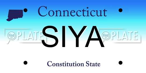 SIYA Connecticut License Plate