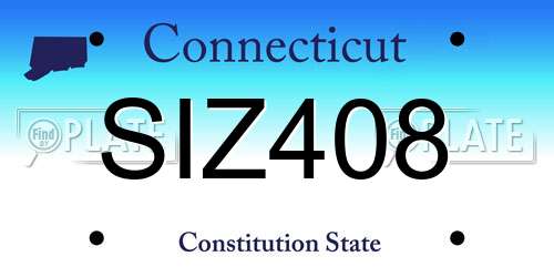 SIZ408 Connecticut License Plate