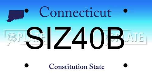 SIZ40B Connecticut License Plate