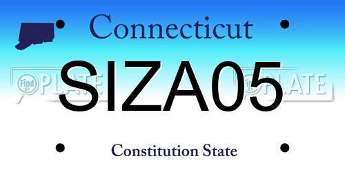 SIZA05 Connecticut License Plate
