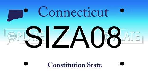 SIZA08 Connecticut License Plate