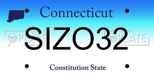 SIZO32 Connecticut License Plate