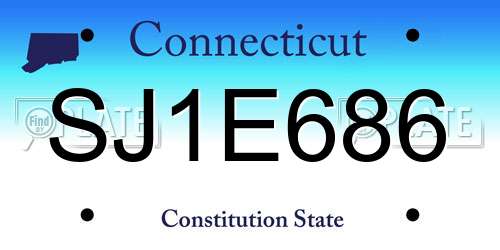 SJ1E686 Connecticut License Plate