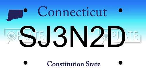 SJ3N2D Connecticut License Plate