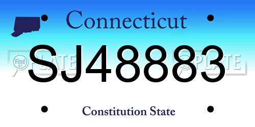 SJ48883 Connecticut License Plate