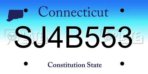 SJ4B553 Connecticut License Plate