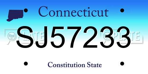 SJ57233 Connecticut License Plate