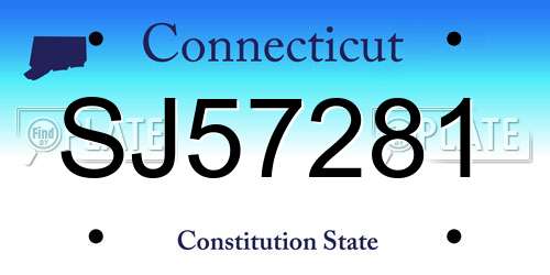 SJ57281 Connecticut License Plate