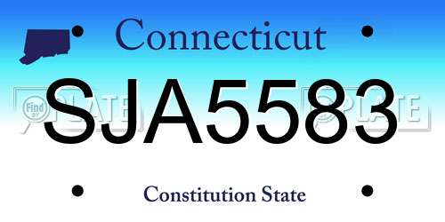 SJA5583 Connecticut License Plate
