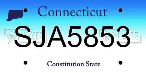 SJA5853 Connecticut License Plate