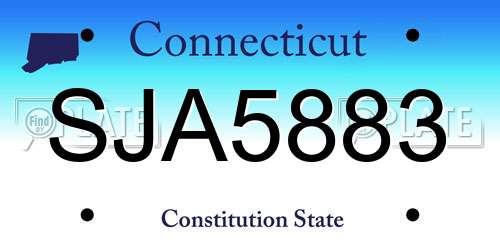 SJA5883 Connecticut License Plate