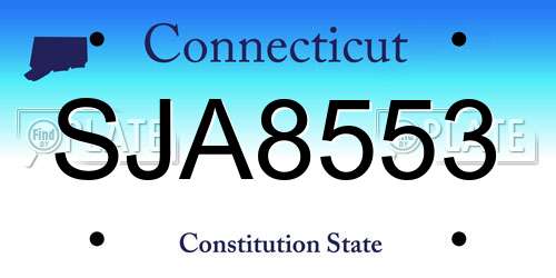 SJA8553 Connecticut License Plate