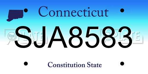 SJA8583 Connecticut License Plate